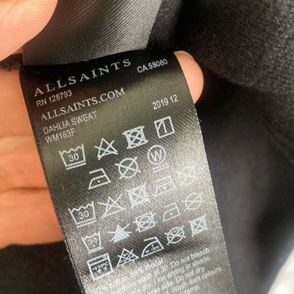 AllSaints Dahlia Sweat Jacket Black Size Small 206 - Picture 7 of 9
